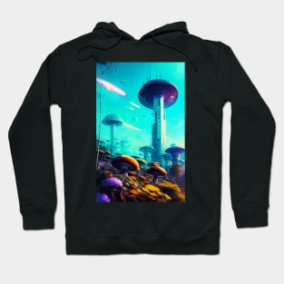 Abstract Another World Mushroom City Hoodie